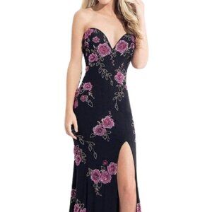 SALE NWT Rachel Allan 6203 Jersey Prom Dress Black Size 4
